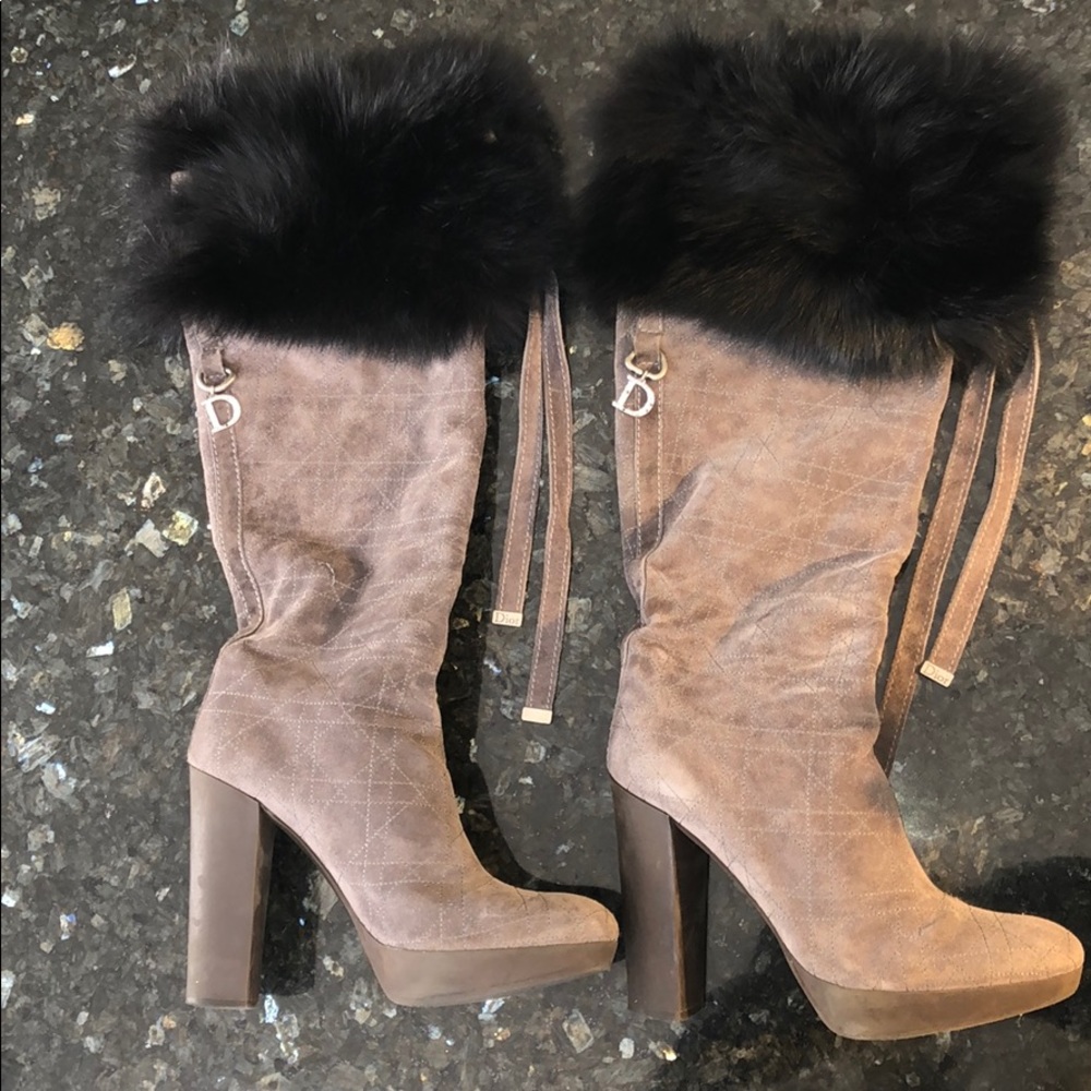 Authentic suede Christian Dior boots